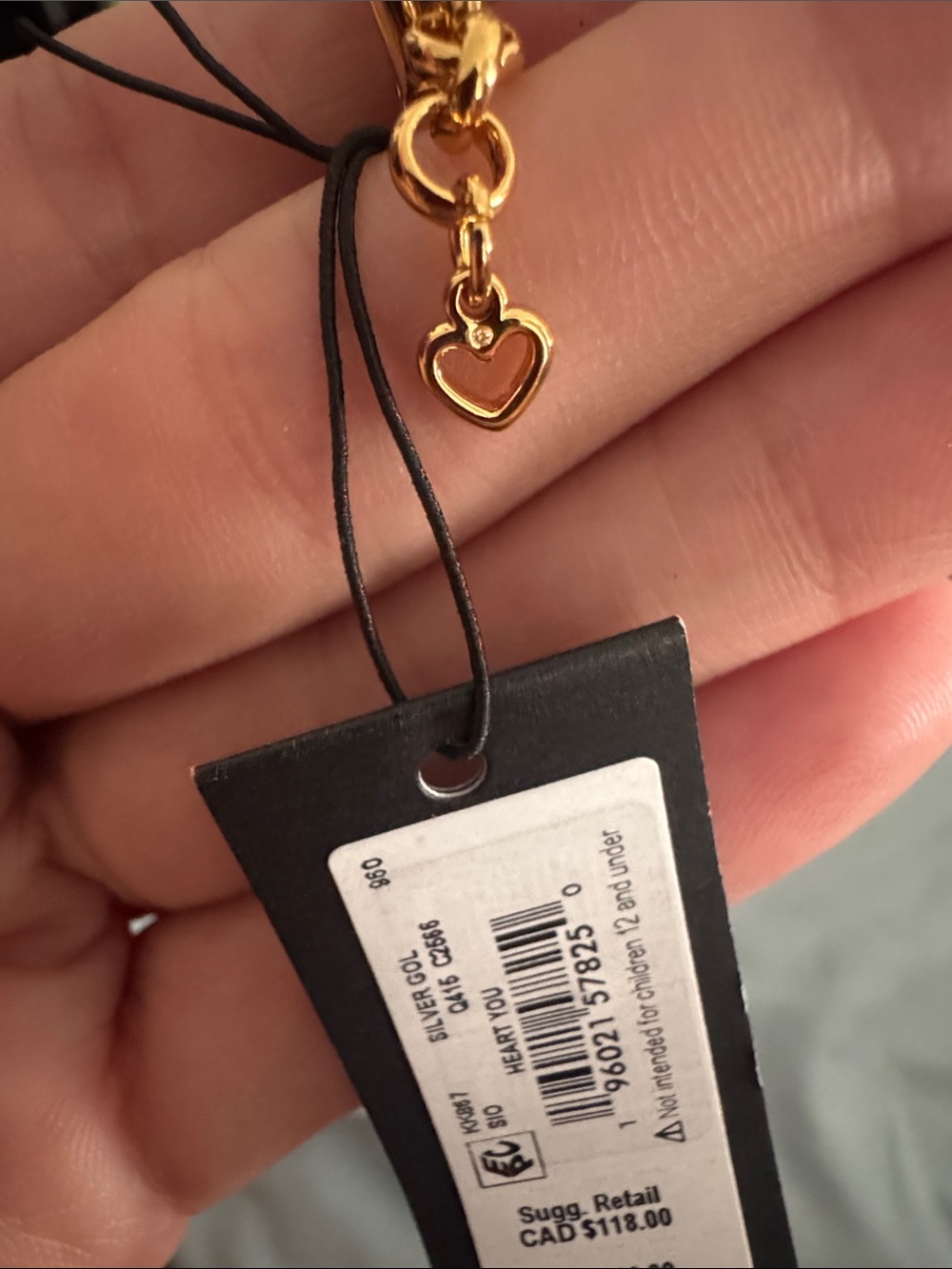 Kate Spade Heart You Charm Bracelet Gold Bracelet with Silver Heart Lock NEW - Picture 9 of 10